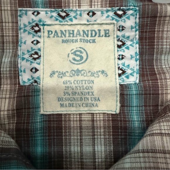 Panhandle Rough Stock Plaid Long Sleeve Button Down Shirt Women’s Small - Picture 4 of 7